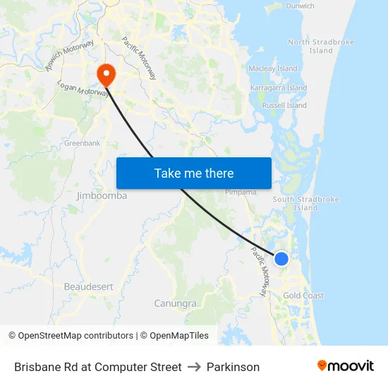 Brisbane Rd at Computer Street to Parkinson map