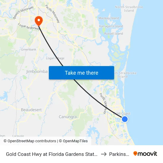 Gold Coast Hwy at Florida Gardens Station to Parkinson map