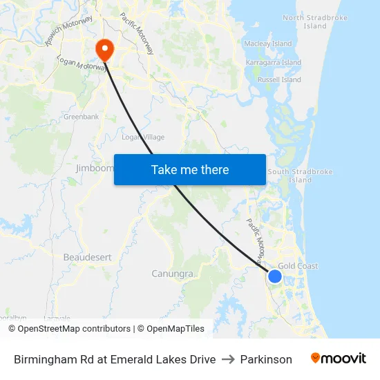 Birmingham Rd at Emerald Lakes Drive to Parkinson map