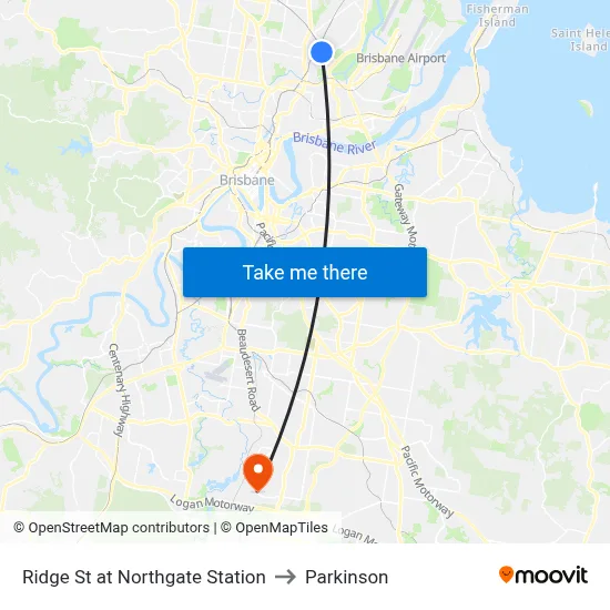 Ridge St at Northgate Station to Parkinson map