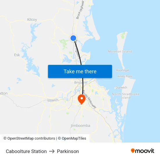 Caboolture Station to Parkinson map