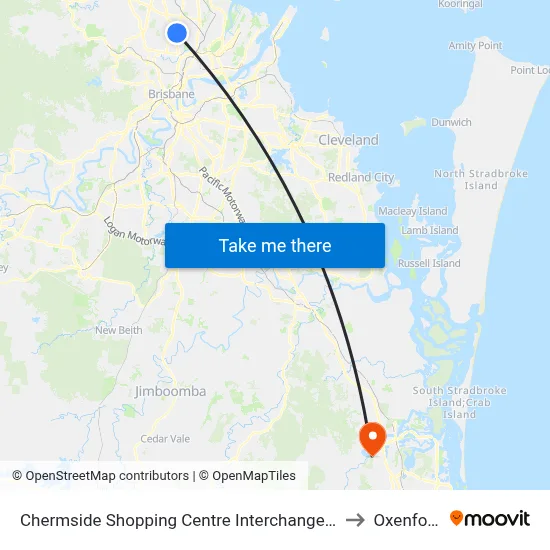 Chermside Shopping Centre Interchange H to Oxenford map
