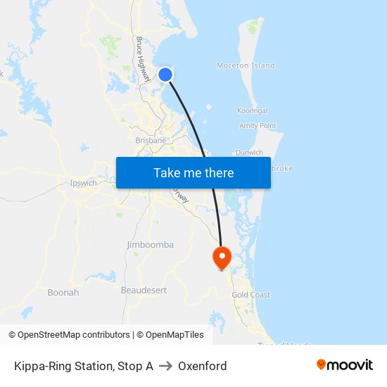 Kippa-Ring Station, Stop A to Oxenford map