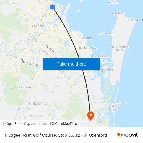 Nudgee Rd at Golf Course, Stop 35/32 to Oxenford map