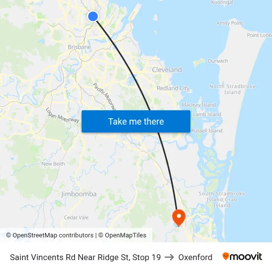 Saint Vincents Rd Near Ridge St, Stop 19 to Oxenford map