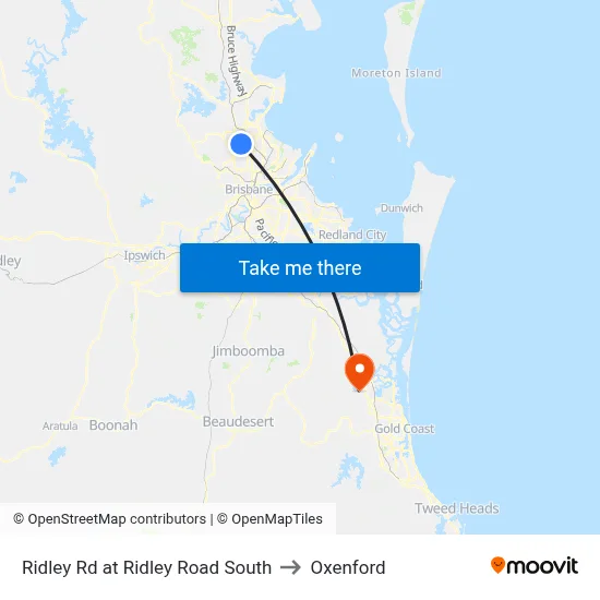 Ridley Rd at Ridley Road South to Oxenford map