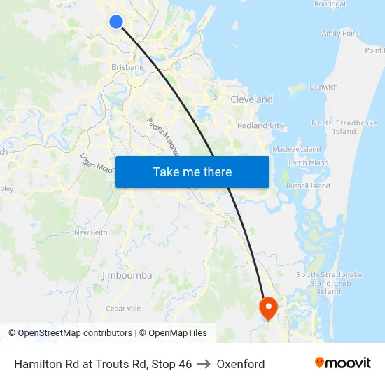 Hamilton Rd at Trouts Rd, Stop 46 to Oxenford map