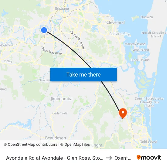 Avondale Rd at Avondale - Glen Ross, Stop 61 to Oxenford map