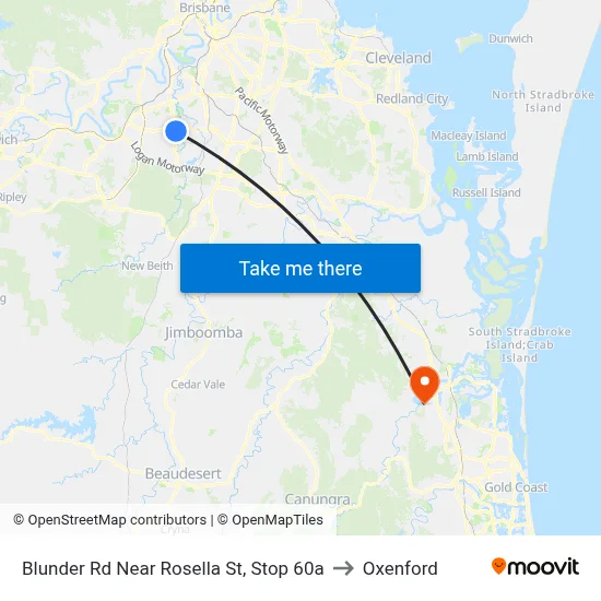 Blunder Rd Near Rosella St, Stop 60a to Oxenford map