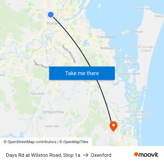 Days Rd at Wilston Road, Stop 1a to Oxenford map