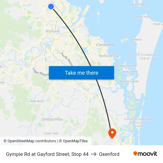 Gympie Rd at Gayford Street, Stop 44 to Oxenford map