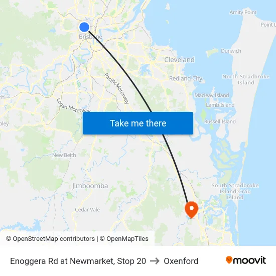 Enoggera Rd at Newmarket, Stop 20 to Oxenford map