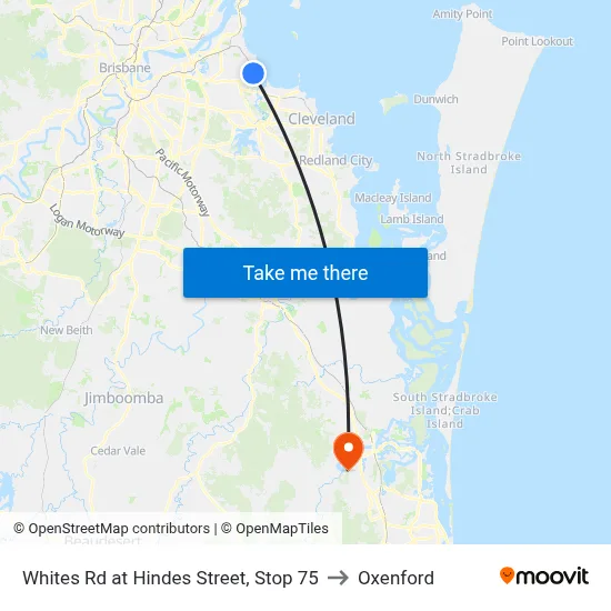 Whites Rd at Hindes Street, Stop 75 to Oxenford map