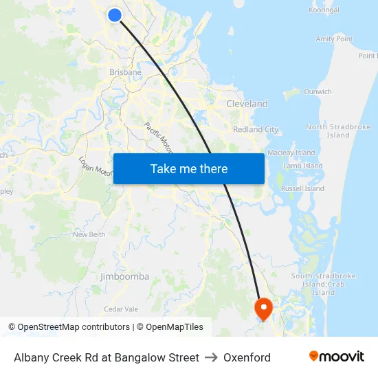 Albany Creek Rd at Bangalow Street to Oxenford map