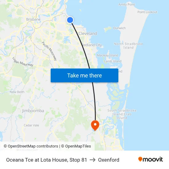 Oceana Tce at Lota House, Stop 81 to Oxenford map