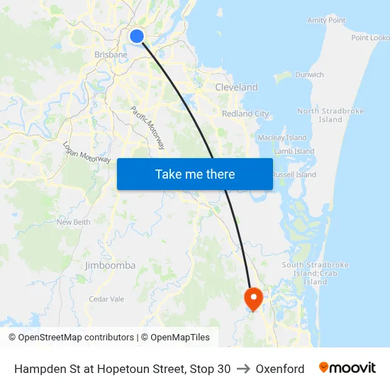 Hampden St at Hopetoun Street, Stop 30 to Oxenford map
