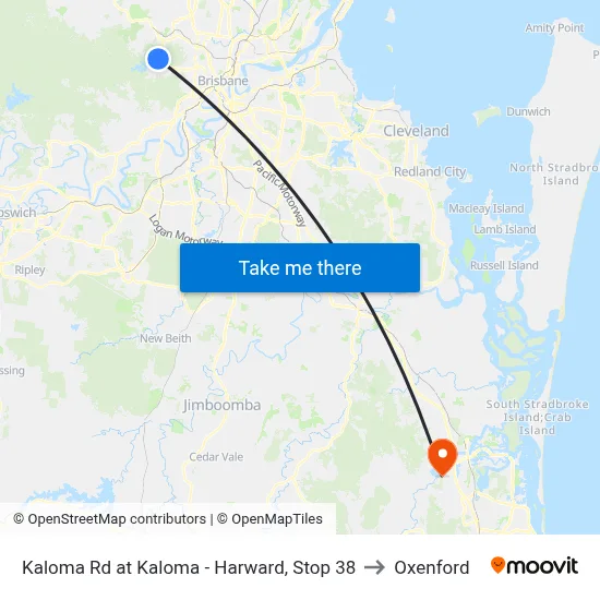 Kaloma Rd at Kaloma - Harward, Stop 38 to Oxenford map