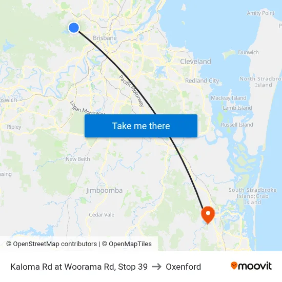 Kaloma Rd at Woorama Rd, Stop 39 to Oxenford map