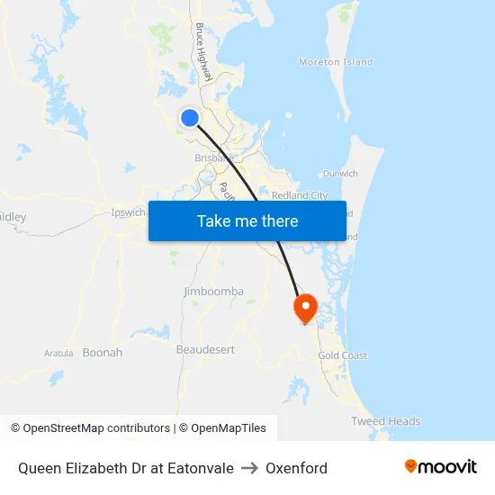 Queen Elizabeth Dr at Eatonvale to Oxenford map
