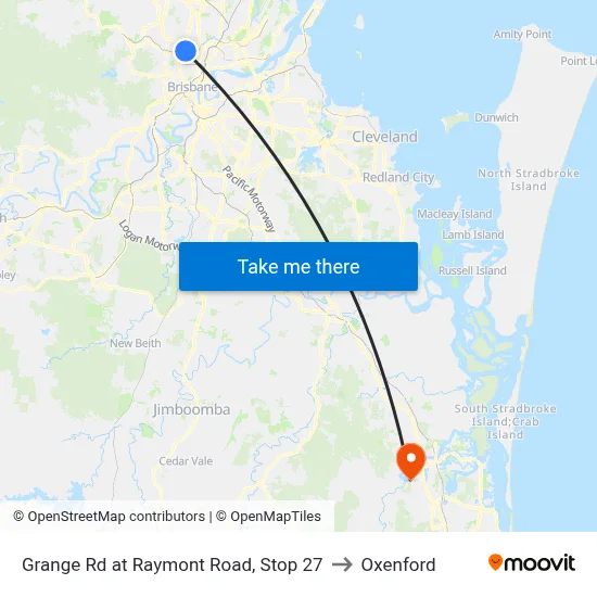 Grange Rd at Raymont Road, Stop 27 to Oxenford map