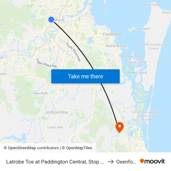 Latrobe Tce at Paddington Central, Stop 10 to Oxenford map