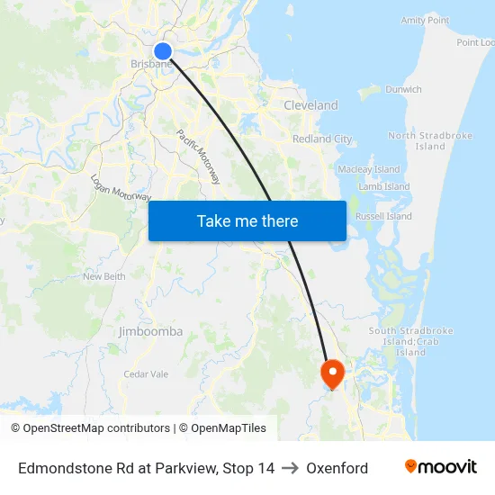 Edmondstone Rd at Parkview, Stop 14 to Oxenford map