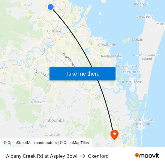 Albany Creek Rd at Aspley Bowl to Oxenford map