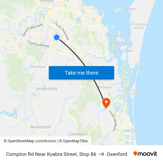Compton Rd Near Kyabra Street, Stop 86 to Oxenford map