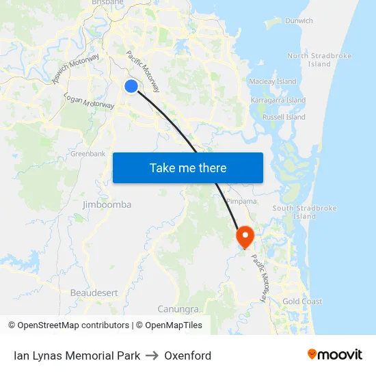 Ian Lynas Memorial Park to Oxenford map
