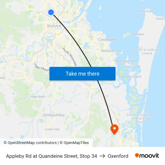 Appleby Rd at Quandeine Street, Stop 34 to Oxenford map