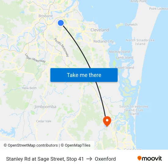 Stanley Rd at Sage Street, Stop 41 to Oxenford map