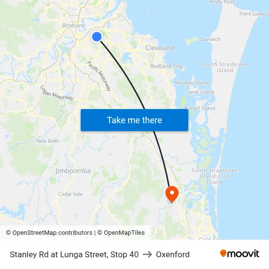 Stanley Rd at Lunga Street, Stop 40 to Oxenford map