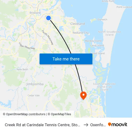 Creek Rd at Carindale Tennis Centre, Stop 46 to Oxenford map