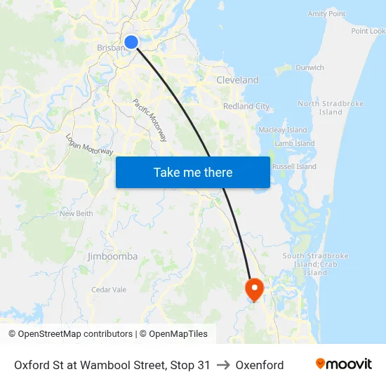 Oxford St at Wambool Street, Stop 31 to Oxenford map
