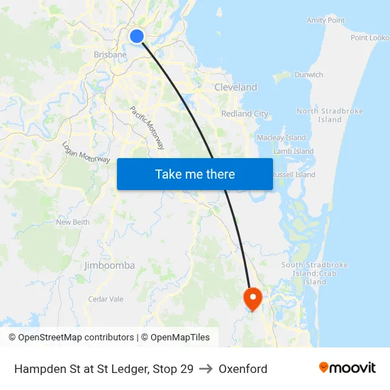 Hampden St at St Ledger, Stop 29 to Oxenford map
