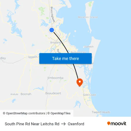 South Pine Rd Near Leitchs Rd to Oxenford map