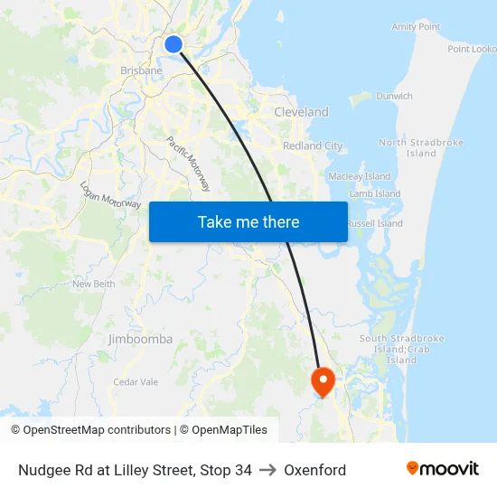 Nudgee Rd at Lilley Street, Stop 34 to Oxenford map