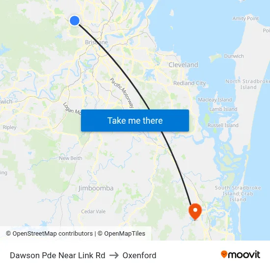 Dawson Pde Near Link Rd to Oxenford map