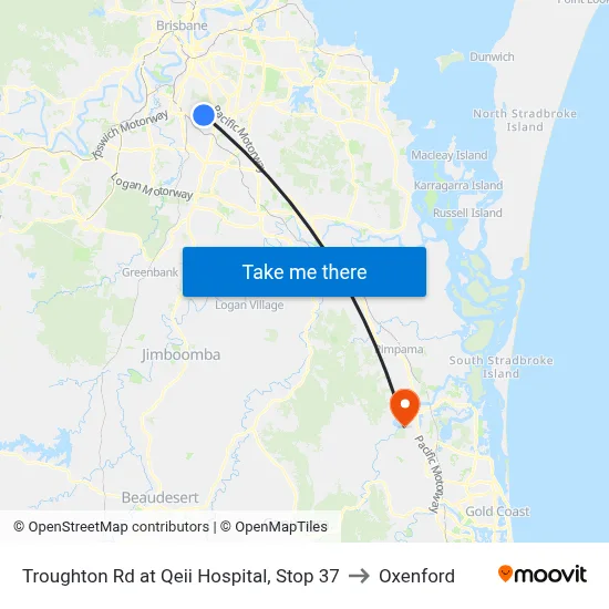 Troughton Rd at Qeii Hospital, Stop 37 to Oxenford map