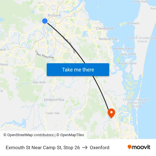 Exmouth St Near Camp St, Stop 26 to Oxenford map