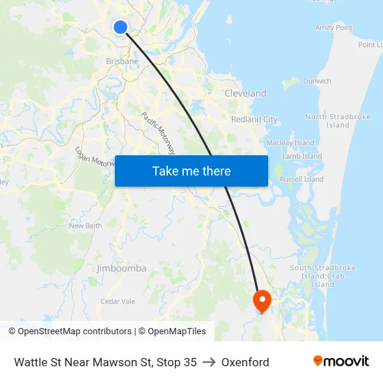 Wattle St Near Mawson St, Stop 35 to Oxenford map