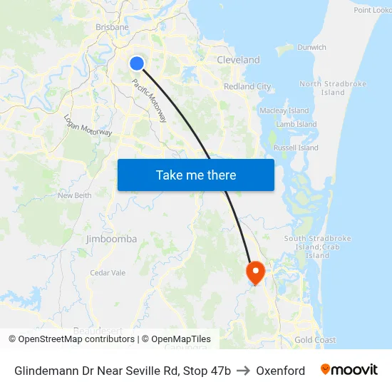 Glindemann Dr Near Seville Rd, Stop 47b to Oxenford map