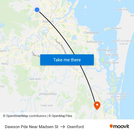 Dawson Pde Near Madsen St to Oxenford map