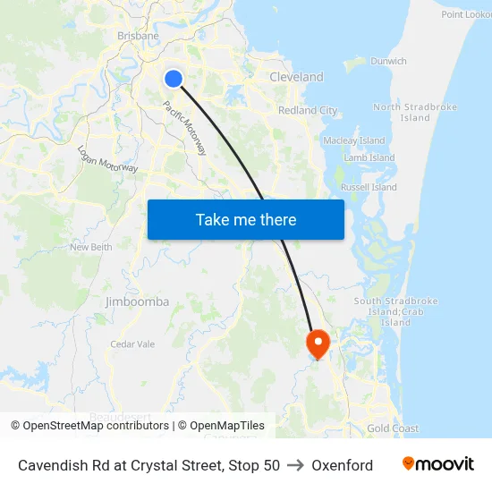 Cavendish Rd at Crystal Street, Stop 50 to Oxenford map