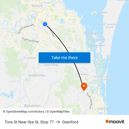 Tora St Near Ilya St, Stop 77 to Oxenford map