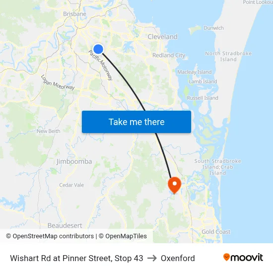 Wishart Rd at Pinner Street, Stop 43 to Oxenford map