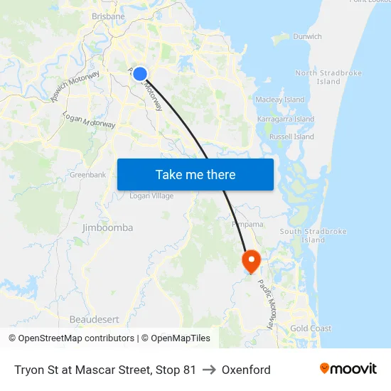 Tryon St at Mascar Street, Stop 81 to Oxenford map