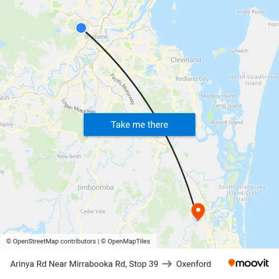 Arinya Rd Near Mirrabooka Rd, Stop 39 to Oxenford map