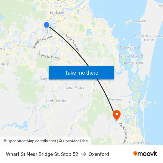 Wharf St Near Bridge St, Stop 52 to Oxenford map