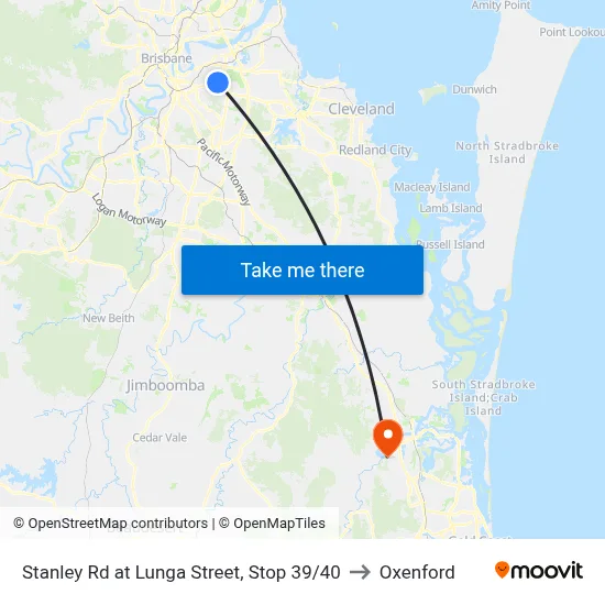 Stanley Rd at Lunga Street, Stop 39/40 to Oxenford map